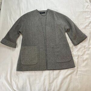 Zara Woman Gray Wool Blend Oversize Handmade Jacket | Size M